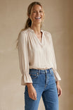 V-neck Blouse With Flared Cuffs