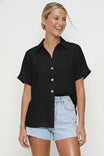 Minimalist Drop Shoulder Button Up Blouse