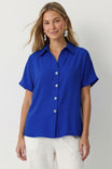 Minimalist Drop Shoulder Button Up Blouse