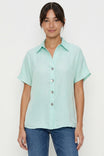Minimalist Drop Shoulder Button Up Blouse