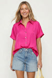 Minimalist Drop Shoulder Button Up Blouse