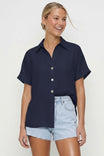 Minimalist Drop Shoulder Button Up Blouse