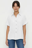 Minimalist Drop Shoulder Button Up Blouse