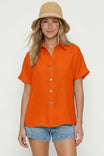 Minimalist Drop Shoulder Button Up Blouse
