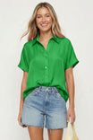 Minimalist Drop Shoulder Button Up Blouse