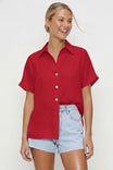 Minimalist Drop Shoulder Button Up Blouse
