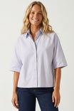 Boxy Half Sleeve Button Up Shirt