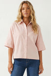 Boxy Half Sleeve Button Up Shirt