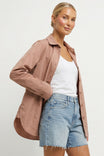 Long Sleeve Blouse With Side Panel Accent