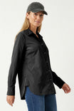 Long Sleeve Blouse With Side Panel Accent