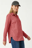 Long Sleeve Blouse With Side Panel Accent