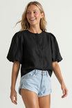 Sheer Puff Sleeve Blouse