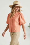 Sheer Puff Sleeve Blouse