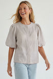 Sheer Puff Sleeve Blouse