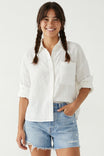Linen Blend Rolled Sleeve Shirt