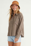 Linen Blend Rolled Sleeve Shirt