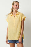 Sheer Cotton Short Sleeve Popover Blouse