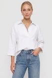 Stitch Detail Split Neck Blouse