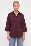 Stitch Detail Split Neck Blouse