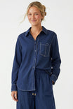 Long Sleeve Button Down With Stitch Detail