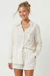 Long Sleeve Button Down With Stitch Detail