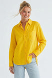 Long Sleeve Button Down With Stitch Detail