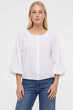 Crinkle Texture Bubble Hem Button Up Blouse