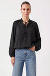 Billowy Tie Neck Long Sleeve Blouse
