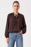 Billowy Tie Neck Long Sleeve Blouse