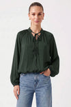 Billowy Tie Neck Long Sleeve Blouse