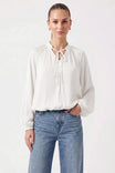 Billowy Tie Neck Long Sleeve Blouse
