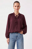 Billowy Tie Neck Long Sleeve Blouse