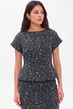 Boucle Denim Inspired Tailored Blouse