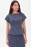 Boucle Denim Inspired Tailored Blouse