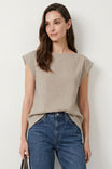 Textured Satin Boat Neck Blouse