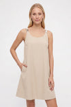 Buckle Strap Mini Shift Dress