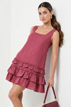 Open Back Ruffle Hem Mini Dress