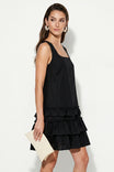 Open Back Ruffle Hem Mini Dress