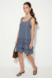 Open Back Ruffle Hem Mini Dress