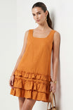 Open Back Ruffle Hem Mini Dress
