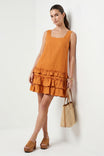 Open Back Ruffle Hem Mini Dress