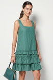 Open Back Ruffle Hem Mini Dress