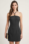 Ring Detail Halter Mini Dress