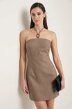 Ring Detail Halter Mini Dress