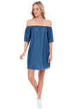 Frayed Off Shoulder Dress