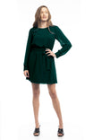 Long Sleeve Mini Dress With Self Waist Band