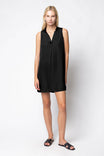V-neck Sleeveless Shift Dress
