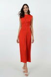 Silky Pinktuck Waistline Midi Dress