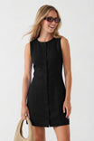 Sleeveless Button-front Mini Shift Dress