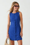 Sleeveless Button-front Mini Shift Dress